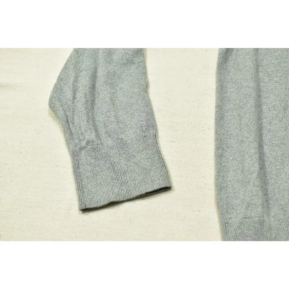 Banana Republic Luxury Blend V-Neck Sweater Men's XL Gray Silk Cotton Cashmere